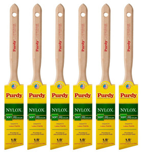 Genuine Purdy 6 Pack Nylox Glide Angular 1-1/2" Paint Brushes 144152215-6PK