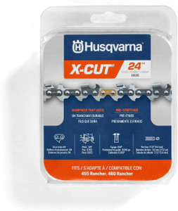 Husqvarna 24" X-CUT S83G, 3/8" pitch, .050 gauge 84DL Chainsaw Chain - 585639084 Husqvarna 24" X-CUT S83G, 3/8" pitch, .050 gauge 84DL Chainsaw Chain - 585639084