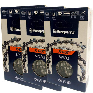 Husqvarna 3 Pack 13" X-CUT SP33G, .325" pitch, .050 gauge 56DL Chainsaw Chains - 581643656-3PK Husqvarna 3 Pack 13" X-CUT SP33G, .325" pitch, .050 gauge 56DL Chainsaw Chains - 581643656-3PK