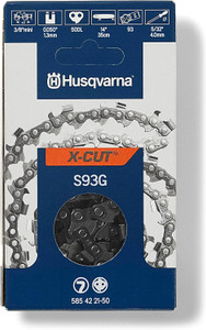Husqvarna 14" X-CUT S93G, 3/8" mini pitch, .050 gauge 50DL Chainsaw Chain - 585422150