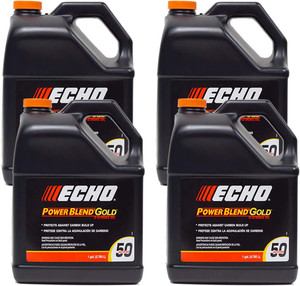 4 Pack of Echo PowerBlend Gold 2-Stroke Engine Oil 1 Gallon Bottle 50:1 Mix for 50 Gallons 6450050GDS 4 Pack of Echo PowerBlend Gold 2-Stroke Engine Oil 1 Gallon Bottle 50:1 Mix for 50 Gallons 6450050GDS