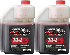 2 Pack of Echo Red Armor 2-Stroke Engine Oil 16 oz Bottle 50:1 Mix for 6 Gallons 6550006S-2PK 2 Pack of Echo Red Armor 2-Stroke Engine Oil 16 oz Bottle 50:1 Mix for 6 Gallons 6550006S-2PK