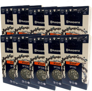 Husqvarna 10 Pack of 18" X-CUT SP33G, .325" pitch, .050 gauge 72DL Chainsaw Chains - 581643672-10PK Husqvarna 10 Pack of 18" X-CUT SP33G, .325" pitch, .050 gauge 72DL Chainsaw Chains - 581643672-10PK