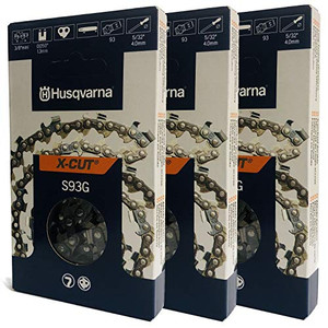 Husqvarna 3 Pack of 12" X-CUT S93G, 3/8" mini pitch, .050 gauge 44DL Cutting Chains - 585422144-3PK Husqvarna 3 Pack of 12" X-CUT S93G, 3/8" mini pitch, .050 gauge 44DL Cutting Chains - 585422144-3PK