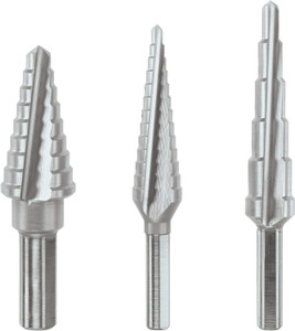 Bosch Genuine 3 pc. High Speed Steel Step Drill Bit Set - 2610918958 Bosch Genuine 3 pc. High Speed Steel Step Drill Bit Set - 2610918958
