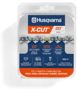 Husqvarna Genuine OEM 20" X-CUT SP33G, .325" pitch, .050 gauge 80DL Chainsaw Chain - 581643680