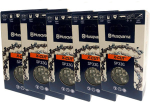 Husqvarna 16" X-CUT SP33G, .325" pitch, .050 gauge 66DL Chainsaw Chain 5 Pack - 581643666