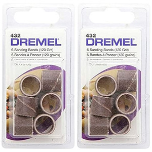 Dremel Genuine OEM Replacement 1/2" 120 Grit Sanding Bands, 12 Pack # 432-2PK