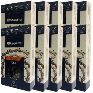 Husqvarna Genuine OEM 10 Pack 20" X-CUT C83, 3/8" pitch, .050 gauge 72DL Chainsaw Chains - 585550072-10PK - view 6