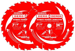 Diablo 2 Pack of Genuine OEM Replacement Circular Saw Blades - D0724DA-2PK