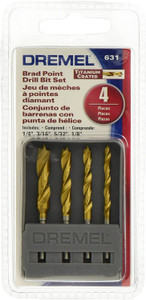 Dremel Genuine OEM Replacement Brad Point Bits (4 Pieces) - 631 Dremel Genuine OEM Replacement Brad Point Bits (4 Pieces) - 631