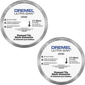 Dremel Genuine OEM Replacement 3-1/2" Diamond Tile Blades - US540-01-2PK