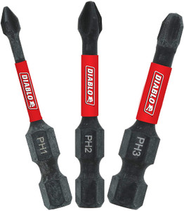Diablo DPHV2-S3 2" Assorted Phillips Drive Bits (3-Piece)