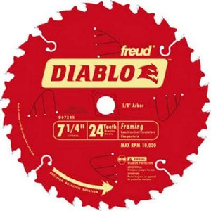 Diablo D0724A 7-1/4" x 24-Teeth Framing Saw Blade for Wood