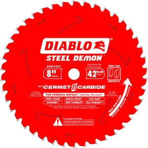 Diablo D0842CF 8" x 42-Teeth Steel Demon™ Cermet II Saw Blade for Thick Metal Diablo D0842CF 8" x 42-Teeth Steel Demon™ Cermet II Saw Blade for Thick Metal