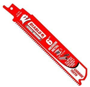 Diablo DS0610CF 6" 10TPI Steel Demonâ„¢ Carbide Teeth Reciprocating Saw Blade for Medium Metal Diablo DS0610CF 6" 10TPI Steel Demonâ„¢ Carbide Teeth Reciprocating Saw Blade for Medium Metal
