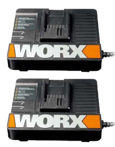 Worx 18V Lithium-Ion 2 Pack Of OEM Replacement 30 Min Rapid Charger WA3838 # 50018199-2PK