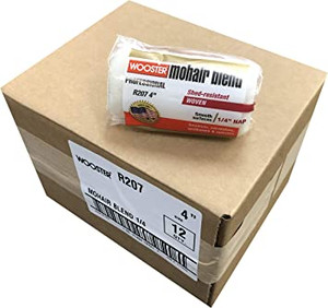 Wooster Genuine 4" Mohair Blend 1/4" Nap Roller Cover 12-Pack, R207-4-12PK