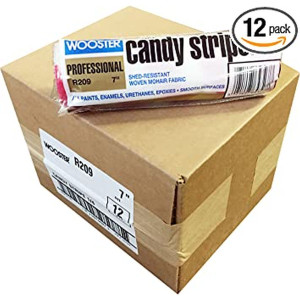 Wooster Genuine 7" Candy Stripe 1/4" Nap Roller Cover 12-Pack, R209-7-12PK Wooster Genuine 7" Candy Stripe 1/4" Nap Roller Cover 12-Pack, R209-7-12PK