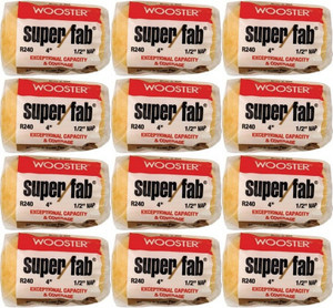 Wooster Genuine 4" Super/Fab 1/2" Nap Roller Cover 12-Pack, R240-4-12PK