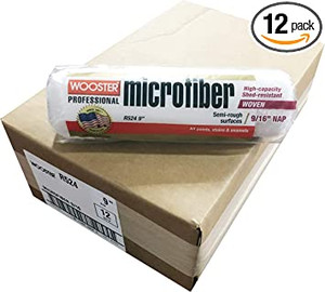 Wooster Genuine 9" Microfiber 9/16" Nap 12-Pack Roller Cover - R524-9-12PK