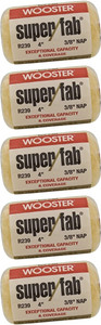 Wooster Genuine 4" Super/Fab 3/8" Nap Roller Cover 5-Pack, R239-4-5PK