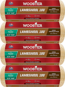 Wooster Genuine 9" Lambswool 100 3/4" Nap 4-Pack Roller Cover - R292-9-4PK Wooster Genuine 9" Lambswool 100 3/4" Nap 4-Pack Roller Cover - R292-9-4PK