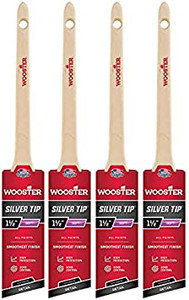 Wooster Genuine 1.5" Silver Tip Thin Angle Sash Paintbrush 4-Pack, 5224-1.5-4PK Wooster Genuine 1.5" Silver Tip Thin Angle Sash Paintbrush 4-Pack, 5224-1.5-4PK