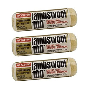 Wooster Genuine 9" Lambswool 100 1/2" Nap 3-Pack Roller Cover - R291-9-3PK Wooster Genuine 9" Lambswool 100 1/2" Nap 3-Pack Roller Cover - R291-9-3PK