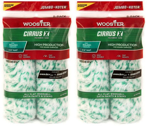 Wooster 6.5" Jumbo-Koter Cirrus X 3/4" Nap Closed-End 2 Sets Of 2-Pack Roller Cover # RR334-6.5-2PK