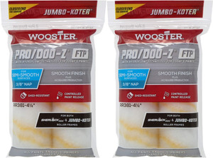 Wooster 4.5" Jumbo-Koter Pro/Doo-Z FTP 3/8" Nap Closed-End 2 Sets Of 2-Pack Roller Cover # RR381-4.5-2PK Wooster 4.5" Jumbo-Koter Pro/Doo-Z FTP 3/8" Nap Closed-End 2 Sets Of 2-Pack Roller Cover # RR381-4.5-2PK