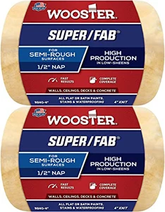 Wooster Genuine 4" Super/Fab 1/2" Nap Roller Cover 2-Pack, R240-4-2PK