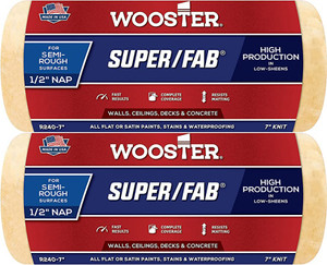 Wooster Genuine 7" Super/Fab 1/2" Nap Roller Cover 2-Pack, R240-7-2PK
