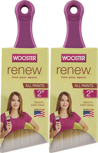 Wooster Genuine 2" Renew Short Handle Angle Paintbrush 2-Pack, 8820-2-2PK Wooster Genuine 2" Renew Short Handle Angle Paintbrush 2-Pack, 8820-2-2PK