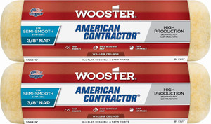 Wooster Genuine 9" American Contractor 3/8" Nap Roller Cover 2-Pack, R361-9-2PK