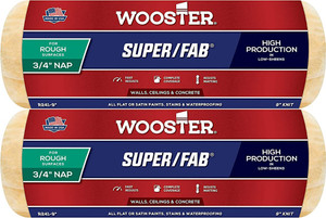 Wooster Genuine 9" Super/Fab 3/4" Nap Roller Cover 2-Pack, R241-9-2PK Wooster Genuine 9" Super/Fab 3/4" Nap Roller Cover 2-Pack, R241-9-2PK