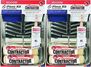 Wooster Genuine American Contractor 3/8" Nap & Silver Tip 6-Piece Kit 2-Pack # R962-9-2PK