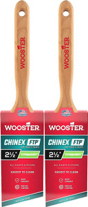 Wooster Genuine 2.5" Chinex FTP Angle Sash Paintbrush 2-Pack, 4410-2.5-2PK Wooster Genuine 2.5" Chinex FTP Angle Sash Paintbrush 2-Pack, 4410-2.5-2PK