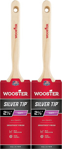 Wooster Genuine 2.5" Silver Tip Flat Sash Paintbrush 2-Pack, 5220-2.5-2PK