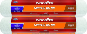 Wooster Genuine 12" Mohair Blend 1/4" Nap Roller Cover 2-Pack, R207-12-2PK