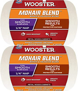 Wooster Genuine 4" Mohair Blend 1/4" Nap Roller Cover 2-Pack, R207-4-2PK Wooster Genuine 4" Mohair Blend 1/4" Nap Roller Cover 2-Pack, R207-4-2PK