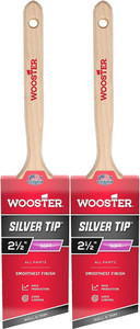 Wooster Genuine 2.5" Silver Tip Angle Sash Paintbrush 2-Pack, 5221-2.5-2PK