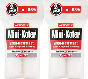 Wooster Genuine 4" Mini-Koter Shed-Resistant 1/2" Nap 2 Sets Of 2-Pack Roller Cover # R229-4-2PK - view 3