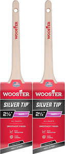 Wooster Genuine 2.5" Silver Tip Thin Angle Sash Paintbrush 2-Pack, 5224-2.5-2PK