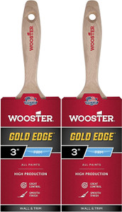Wooster Genuine 3" Gold Edge Flat Paintbrush 2-Pack, 5232-3-2PK