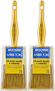 Wooster Genuine 2" Amber Fong Angle Sash Paintbrush 2-Pack, 1233-2-2PK