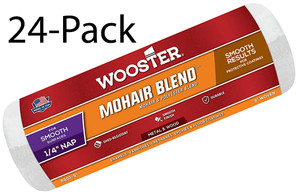 Wooster Genuine 9" Mohair Blend 1/4" Nap Roller Cover 24-Pack, R207-9-24PK Wooster Genuine 9" Mohair Blend 1/4" Nap Roller Cover 24-Pack, R207-9-24PK