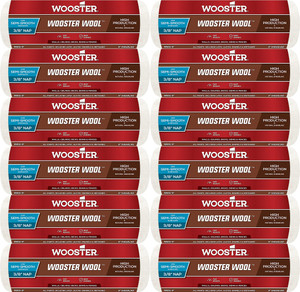 Wooster Genuine 9" Wooster Wool 3/8" Nap Roller Cover 12-Pack, RR631-9-12PK Wooster Genuine 9" Wooster Wool 3/8" Nap Roller Cover 12-Pack, RR631-9-12PK