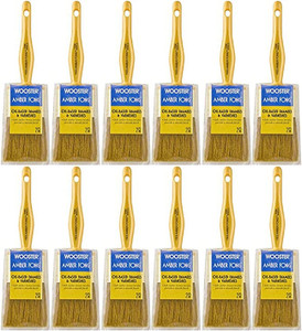 Wooster Genuine 2" Amber Fong Angle Sash Paintbrush 12-Pack, 1233-2-12PK
