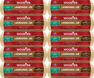 Wooster Genuine 9" Lambswool 100 3/4" Nap Roller Cover 10-Pack, R292-9-10PK Wooster Genuine 9" Lambswool 100 3/4" Nap Roller Cover 10-Pack, R292-9-10PK
